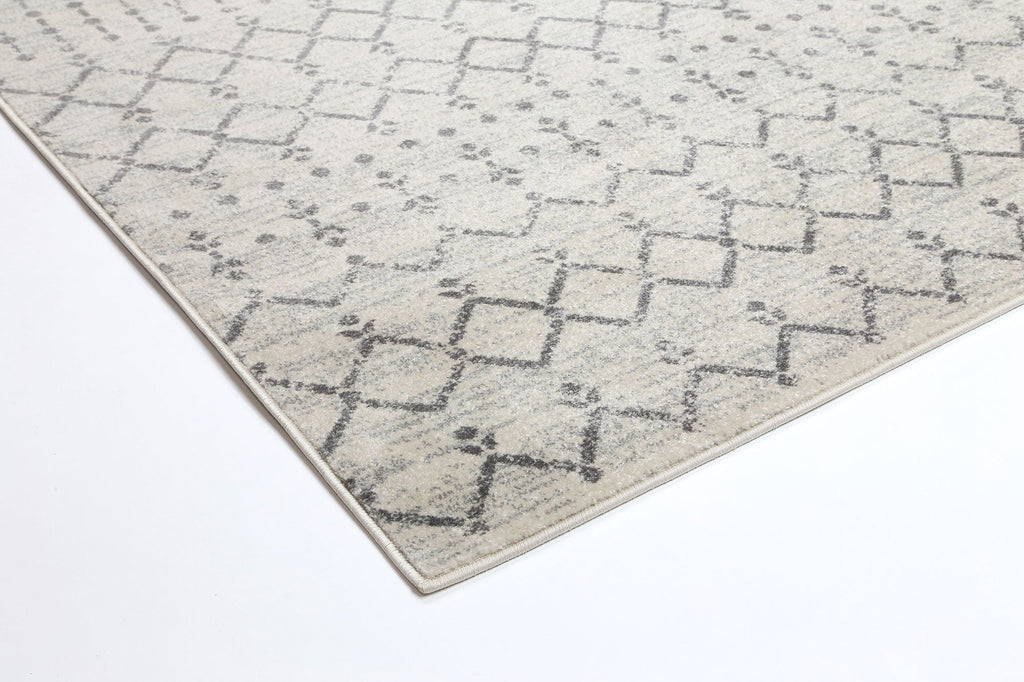 Delicate Geometric Ivory Grey Rug - DELI08 – view 7