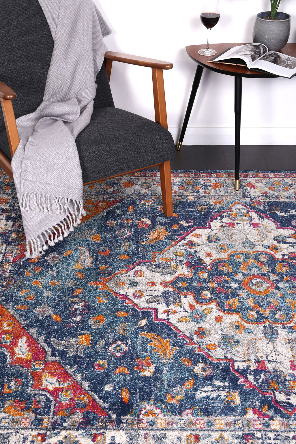 Delicate Medallion Multicolour Rug - DELI09 – view 3