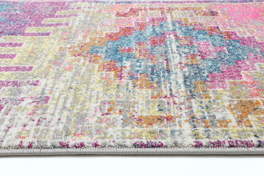 Delicate Ikat Multi Coloured Rug - DELI12 – view 4