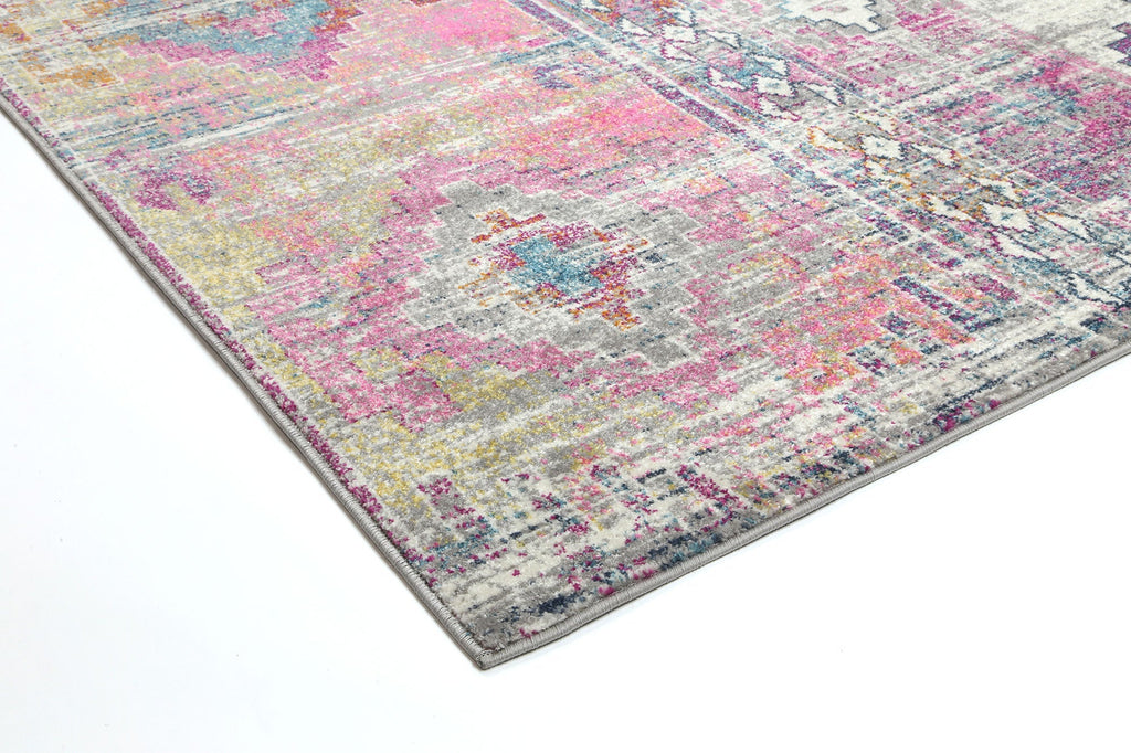 Delicate Ikat Multi Coloured Rug - DELI12 – view 7