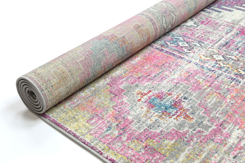 Delicate Ikat Multi Coloured Rug - DELI12 – view 6