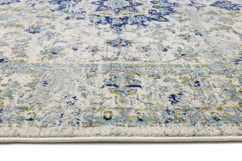 Delicate Magnificence Ivory and Blue Rug - DELI13 – view 4