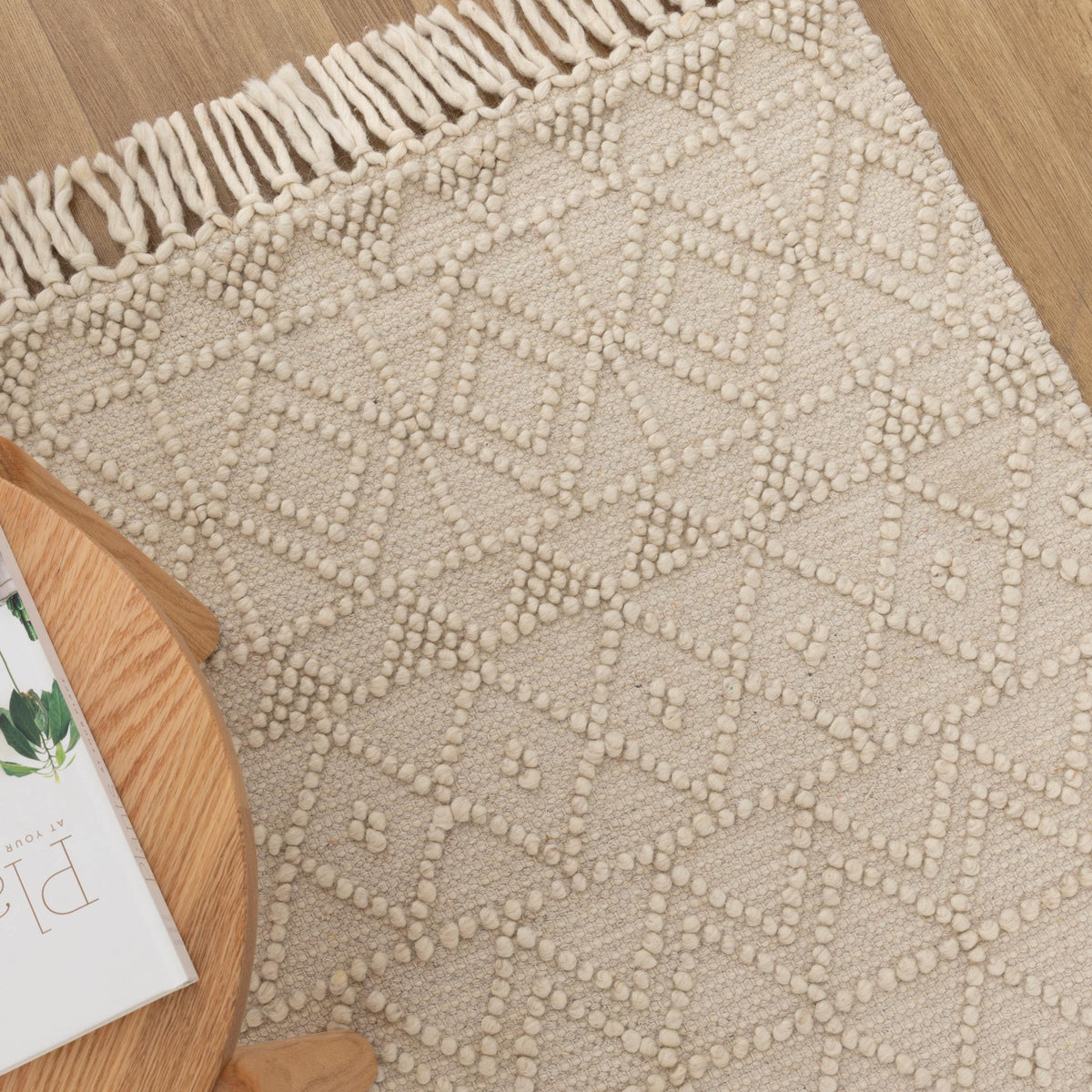 Diego Inca Beige Wool Rug - DIEG01 – view 6