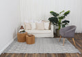 Diego Inca Grey Wool Rug - DIEG01 styled with furniture