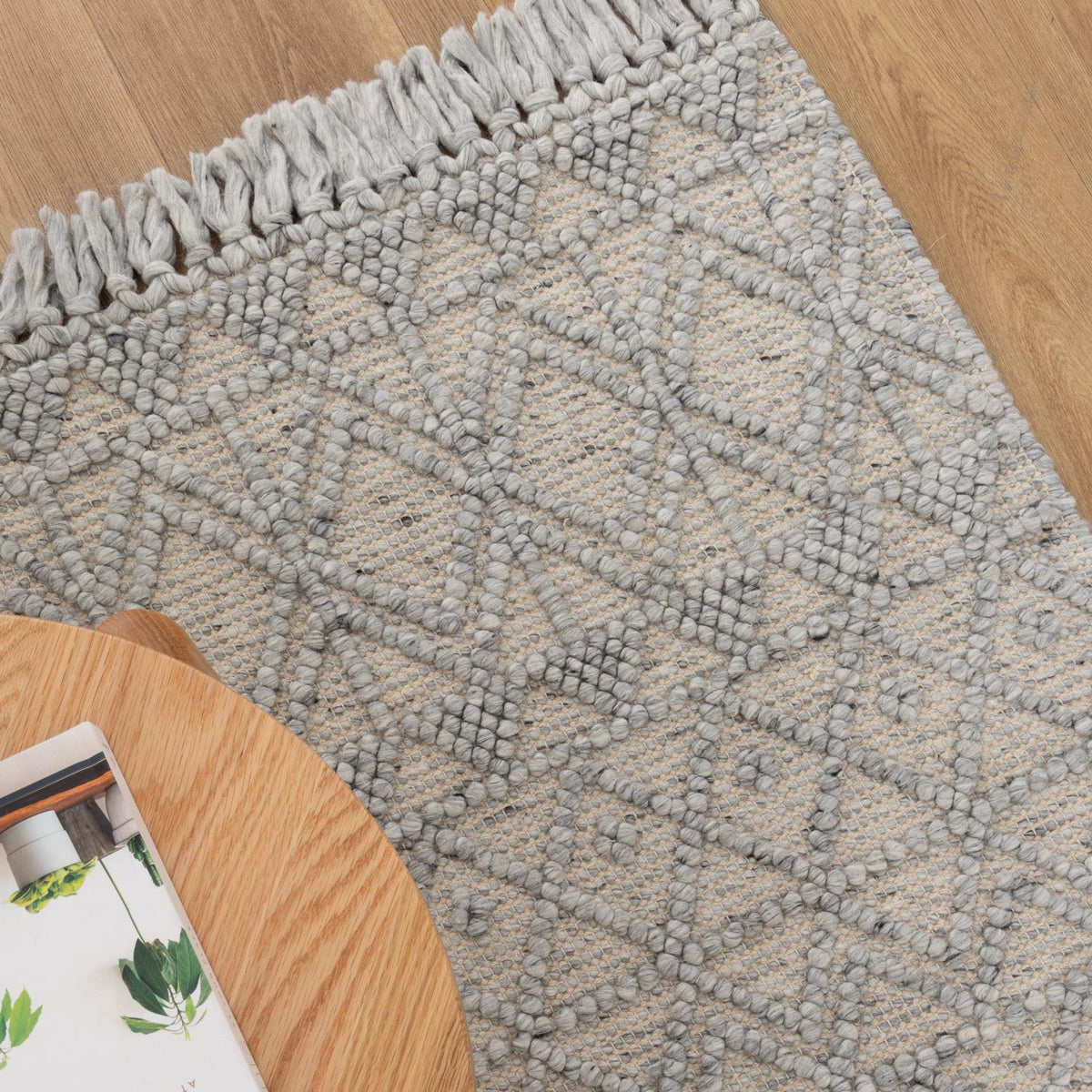 Diego Inca Grey Wool Rug - DIEG01 – view 6