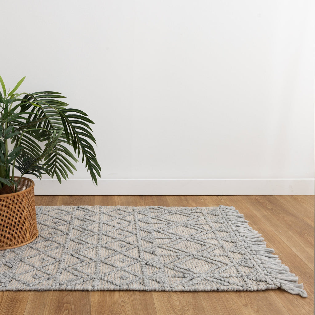 Diego Inca Grey Wool Rug - DIEG01 – view 7