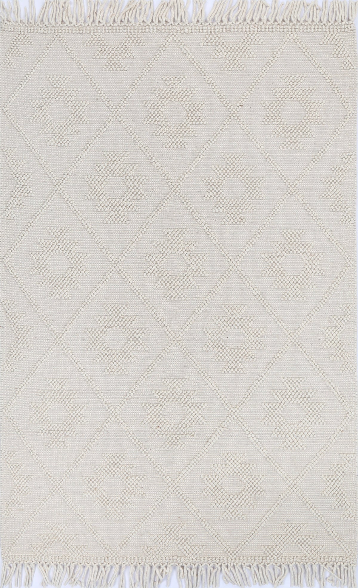 Diego Tribal Beige Wool Rug - DIEG02 – view 2
