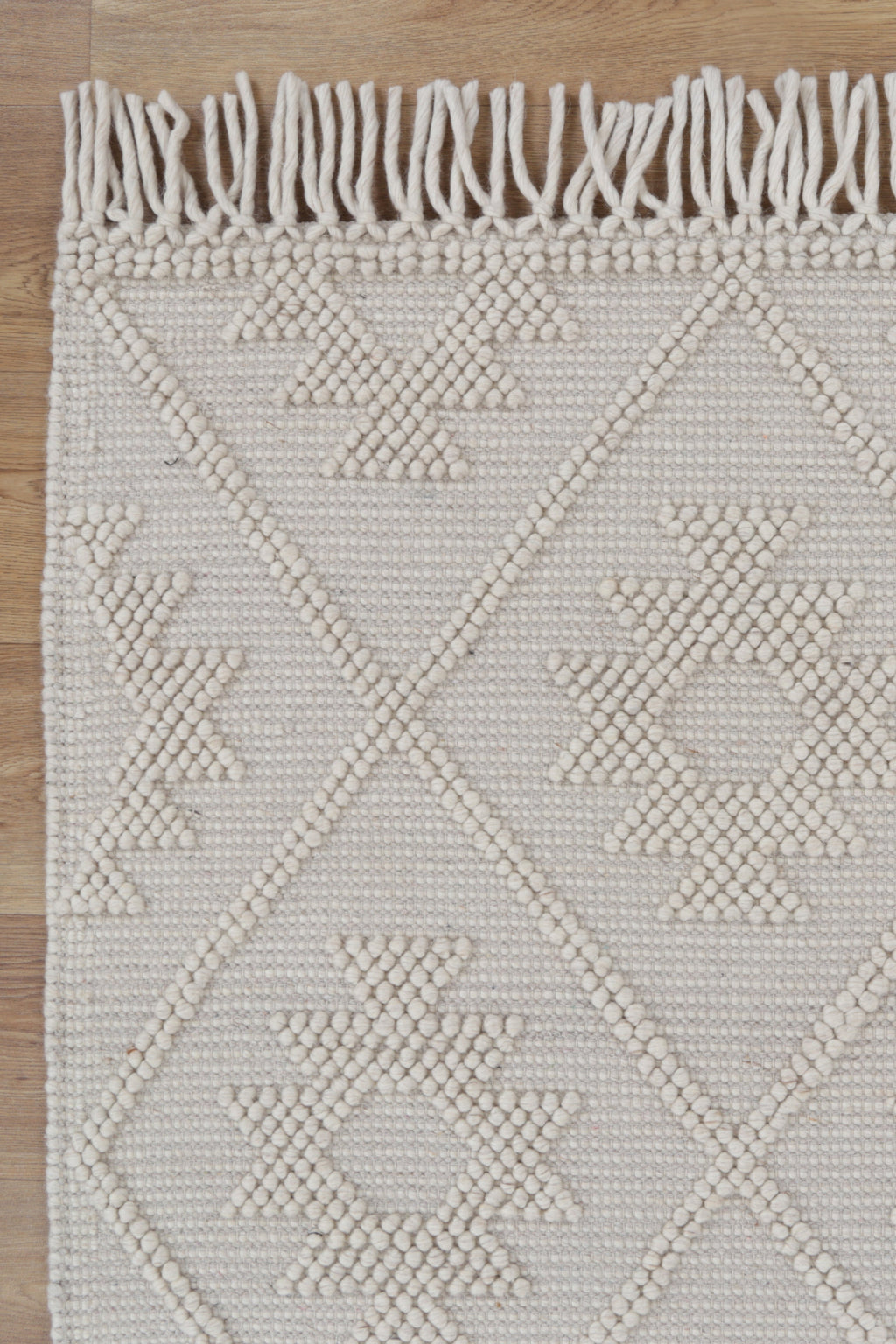 Diego Tribal Beige Wool Rug - DIEG02 – view 3
