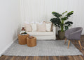 Diego Tribal Grey Wool Rug - DIEG02 styled with furniture