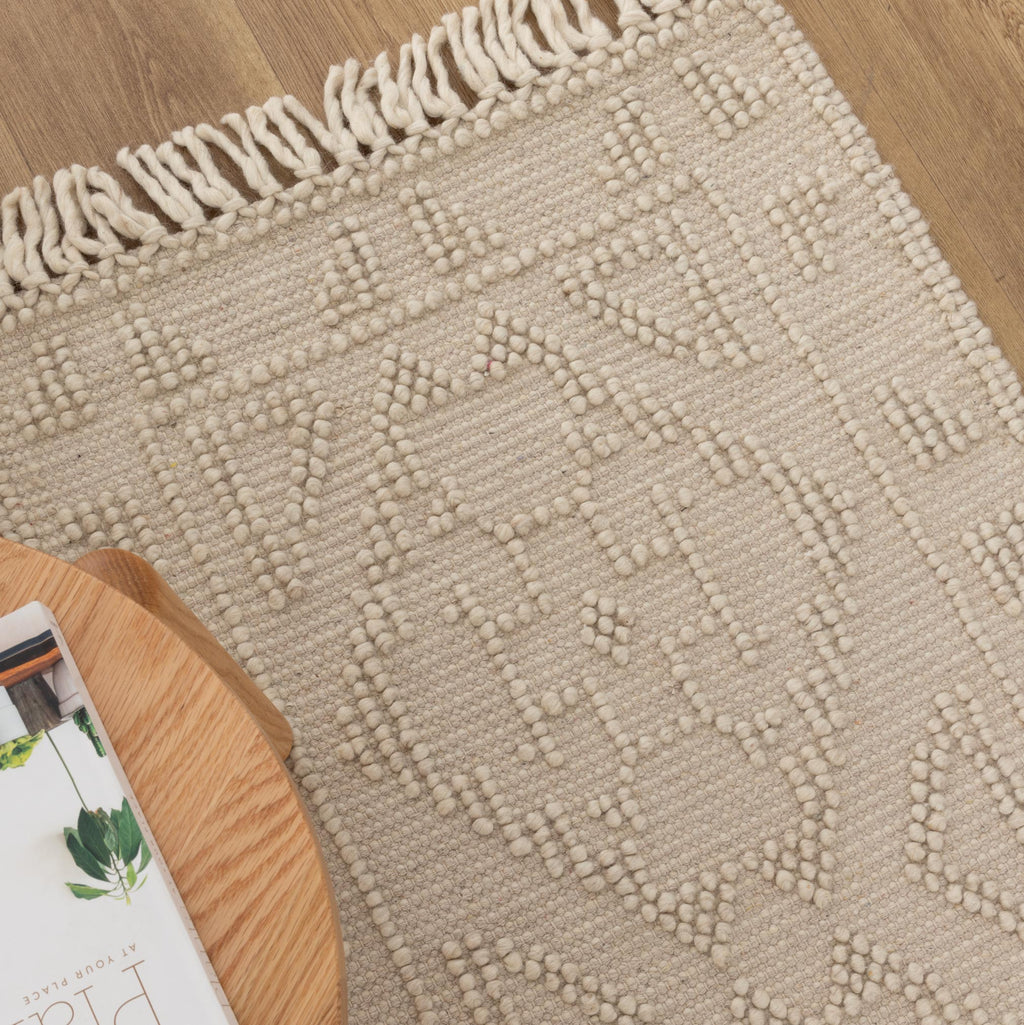 Diego Ornamental Beige Wool Rug - DIEG03 – view 6