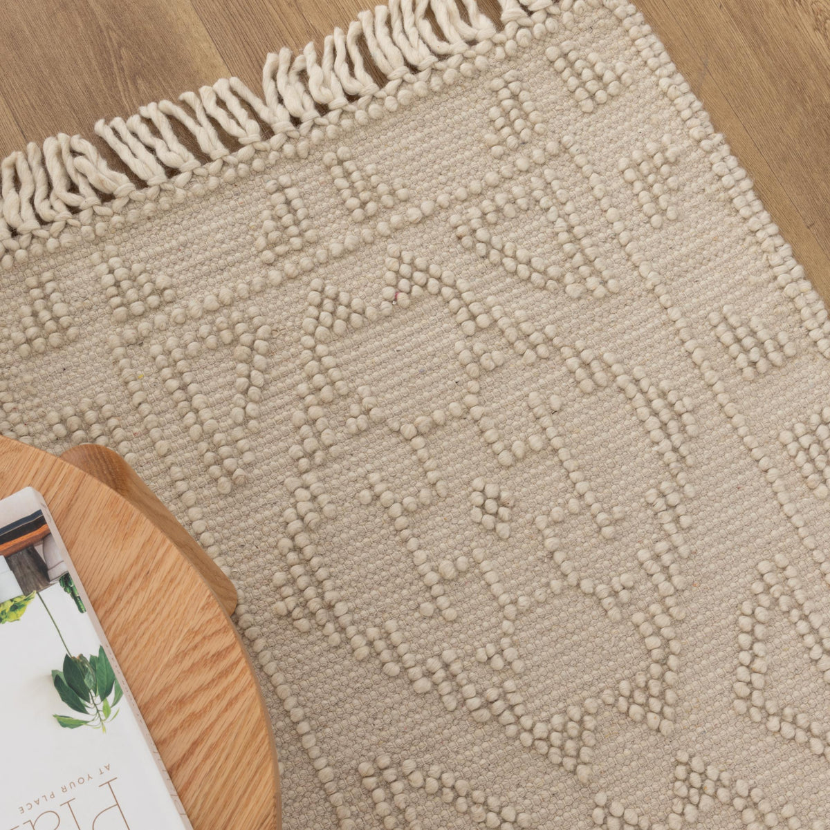 Diego Ornamental Beige Wool Rug - DIEG03 – view 6
