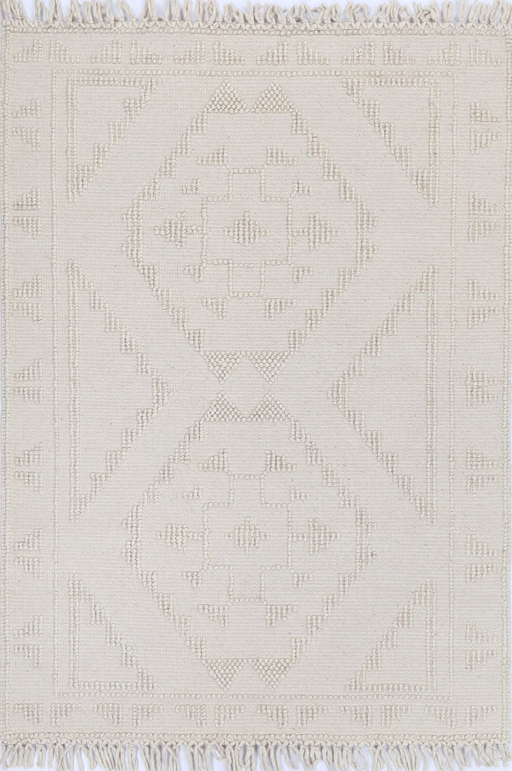 Diego Ornamental Beige Wool Rug - DIEG03 – view 2