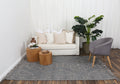 Diego Ornamental Grey Multi Wool Rug - DIEG03 styled with furniture