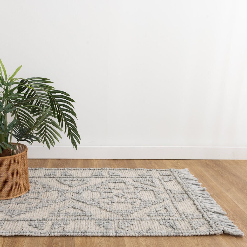 Diego Ornamental Grey Wool Rug - DIEG03 – view 7