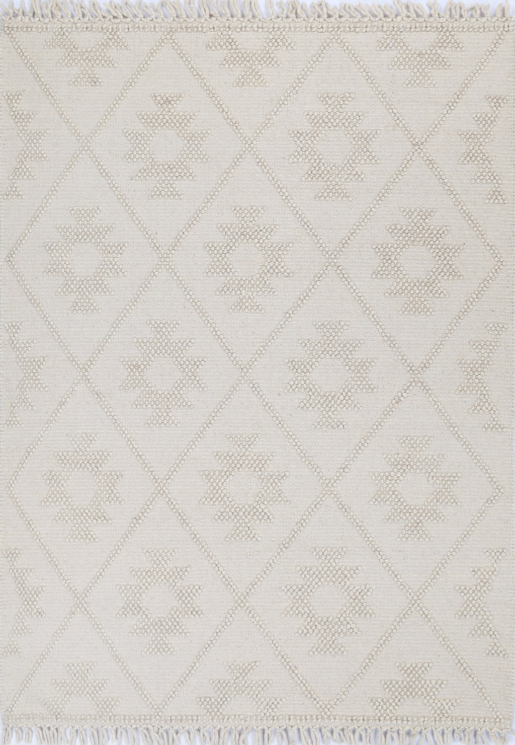 Diego Geometric Beige Wool Rug - DIEG04 – view 2