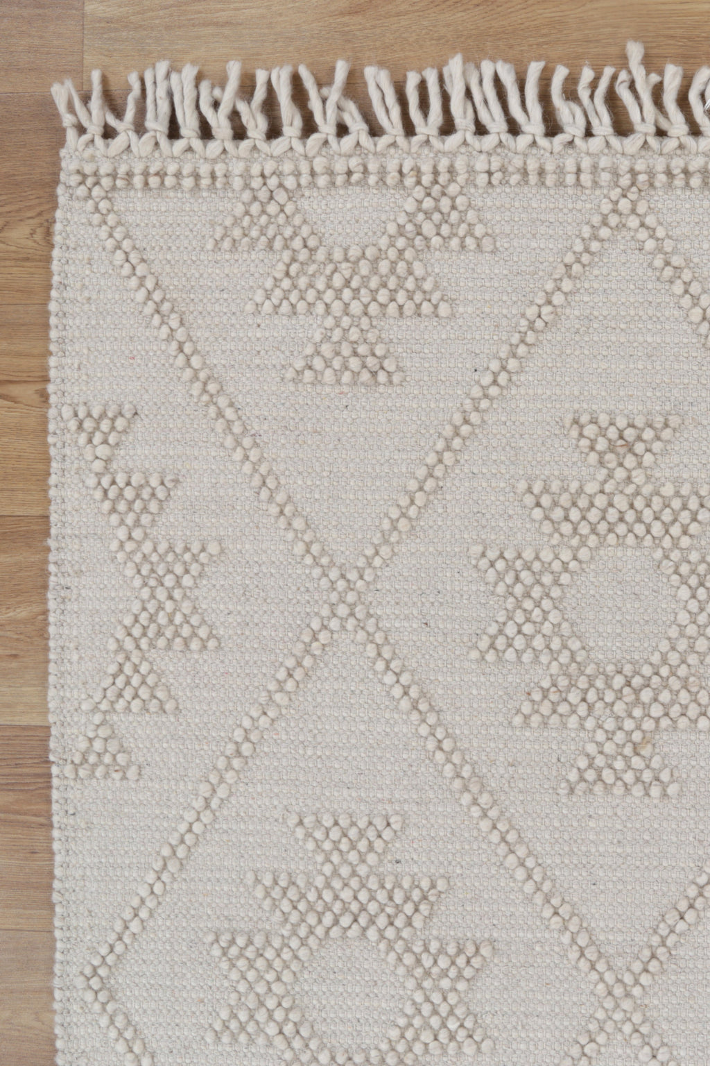 Diego Geometric Beige Wool Rug - DIEG04 – view 3