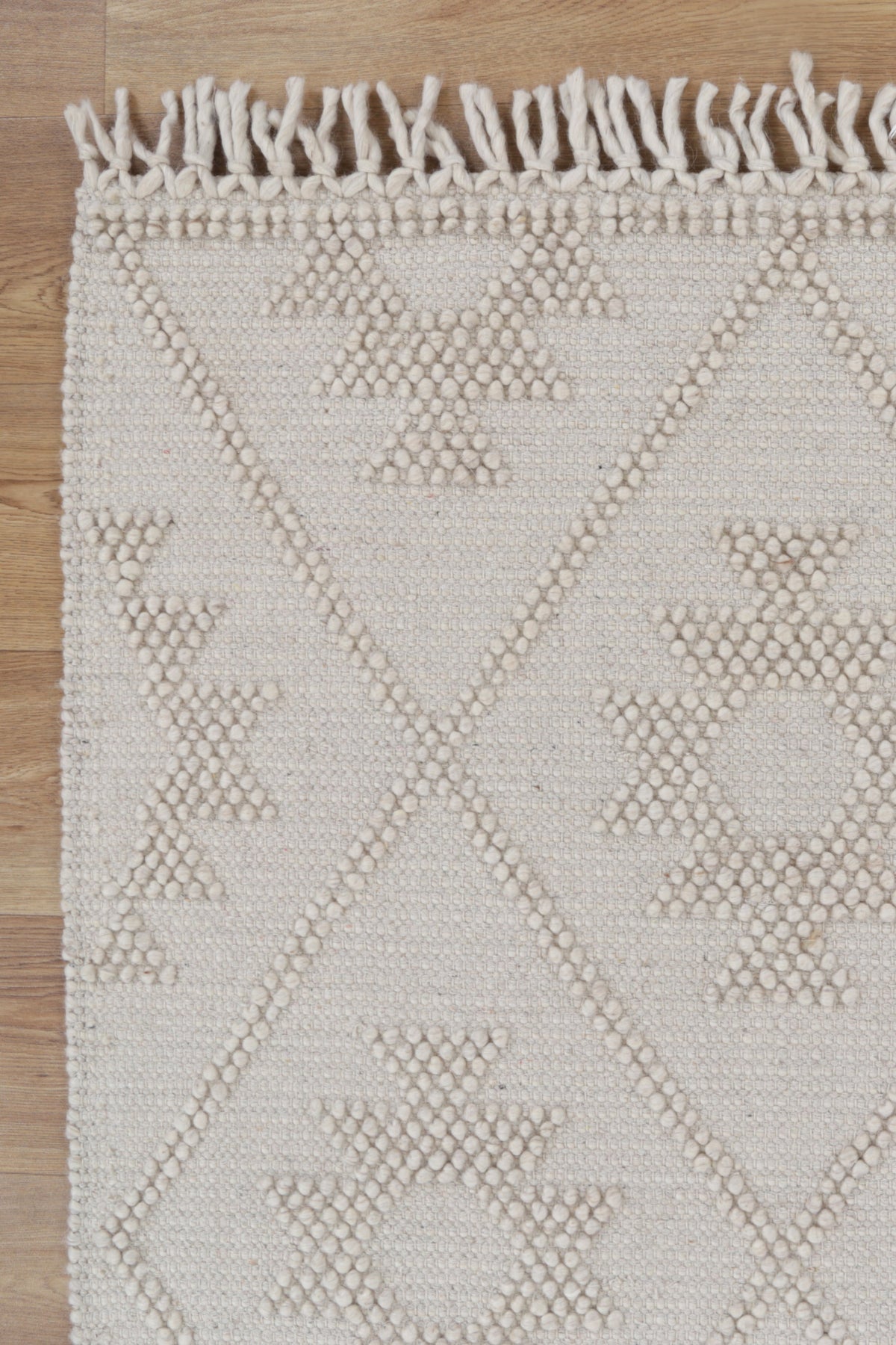 Diego Geometric Beige Wool Rug - DIEG04 – view 3