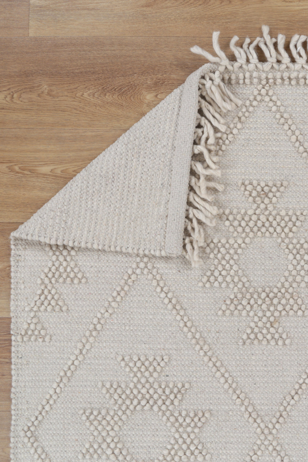 Diego Geometric Beige Wool Rug - DIEG04 – view 4