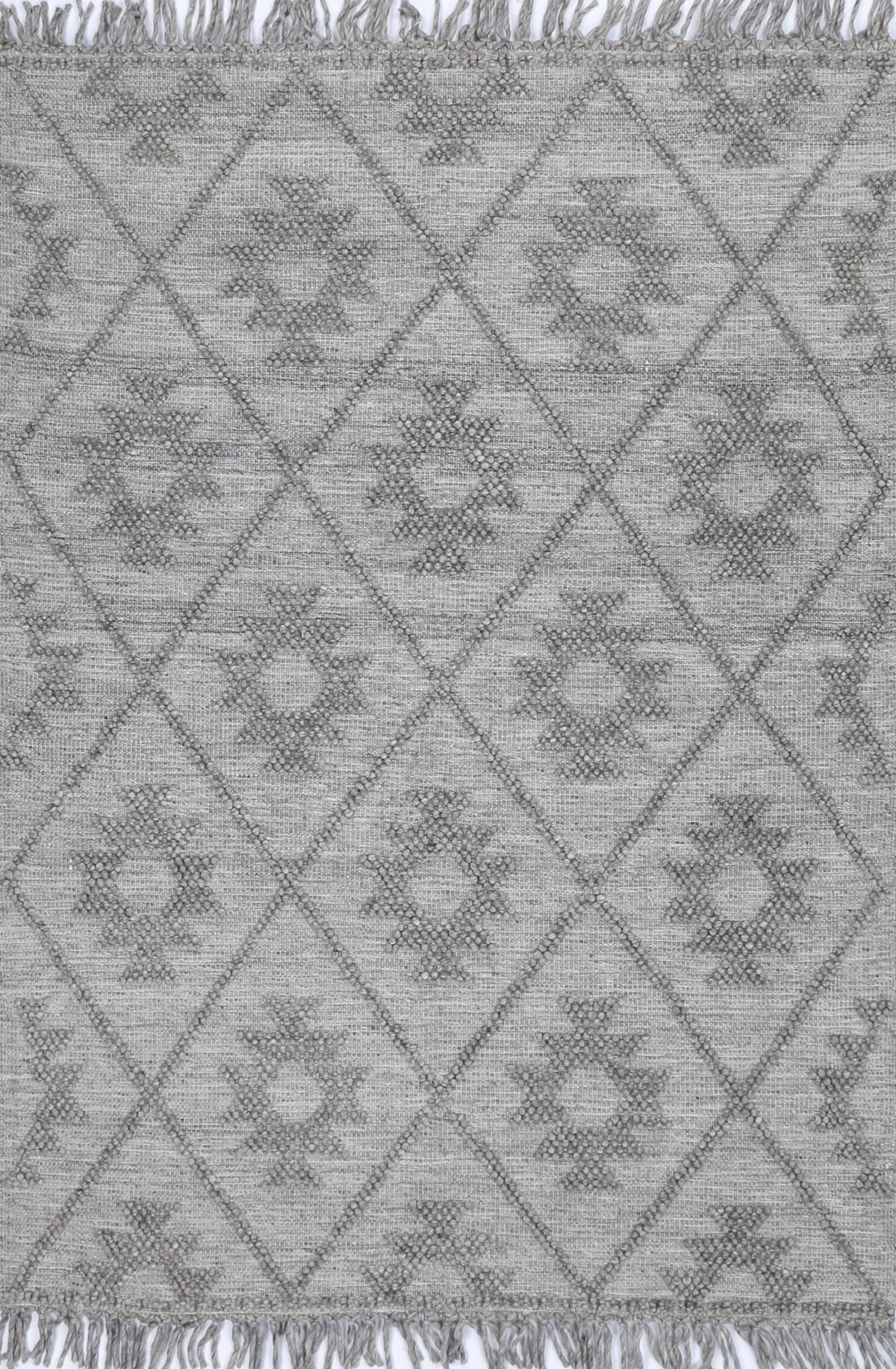 Diego Geometric Grey Multi Wool Rug - DIEG04 – view 2