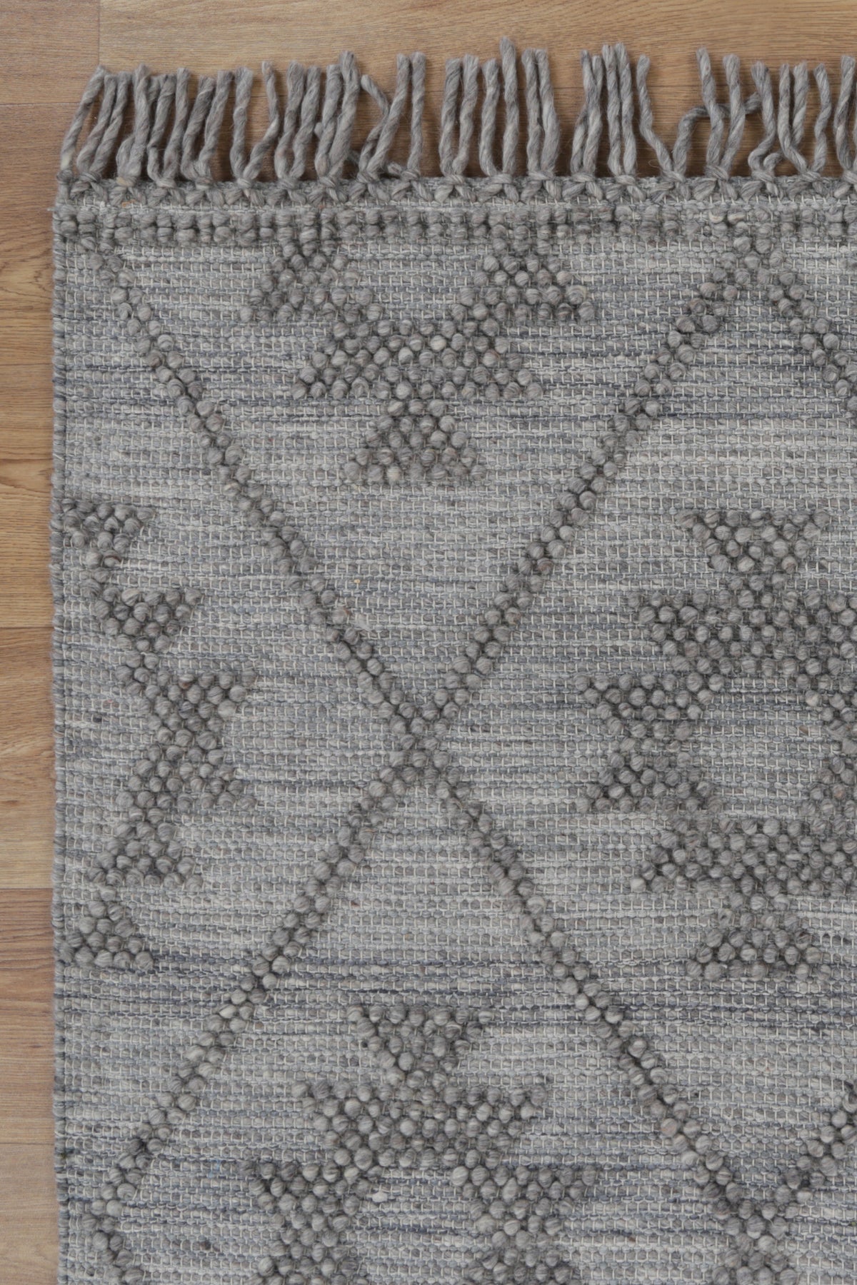 Diego Geometric Grey Multi Wool Rug - DIEG04 – view 3