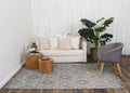 Diego Geometric Grey Multi Wool Rug - DIEG04 styled with furniture