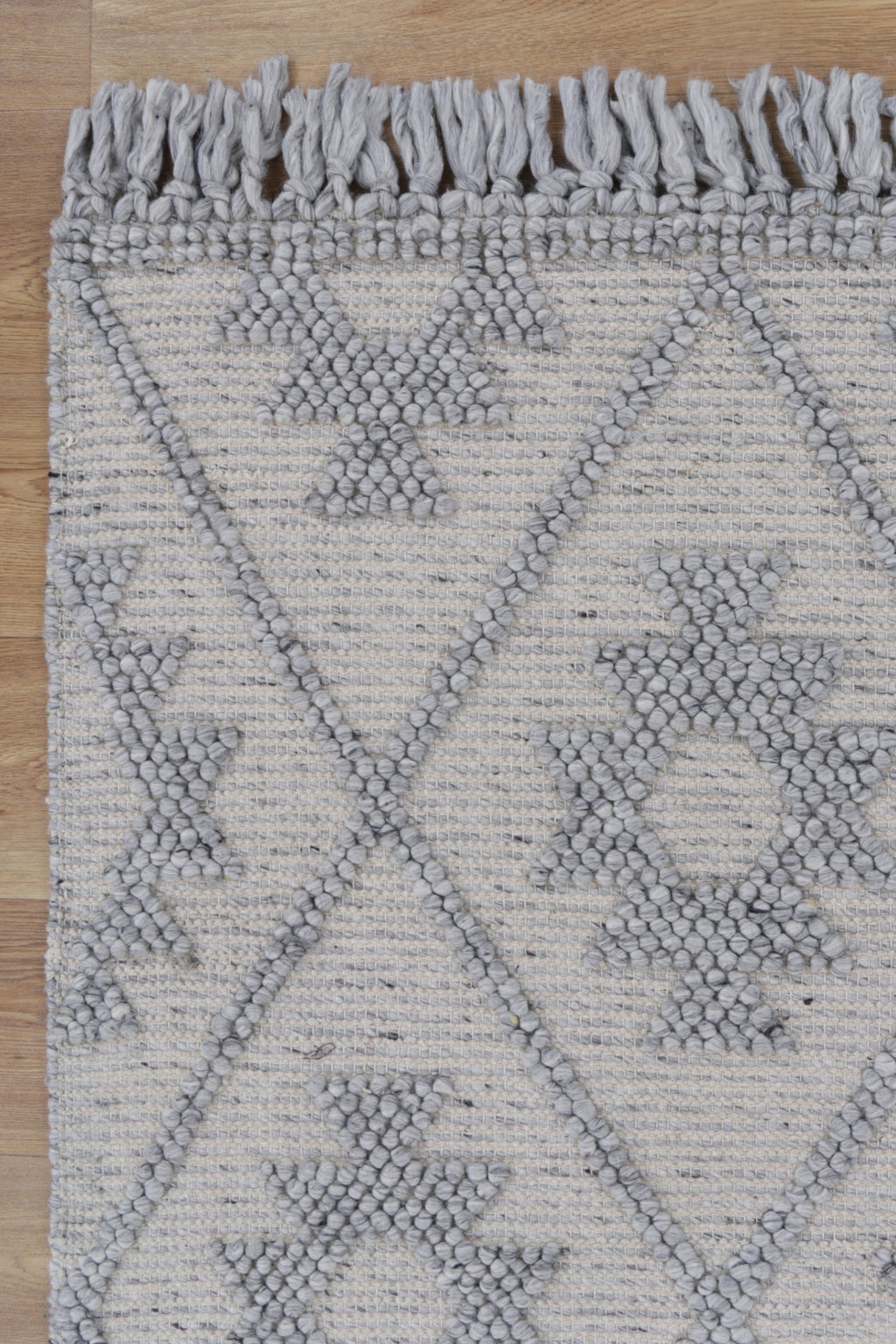 Diego Geometric Grey Wool Rug - DIEG04 – view 3