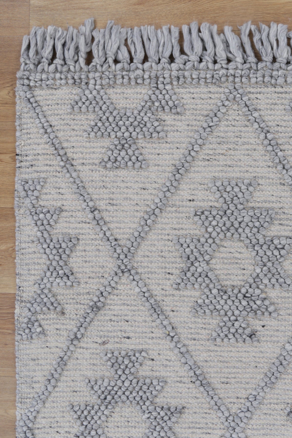 Diego Geometric Grey Wool Rug - DIEG04 – view 3