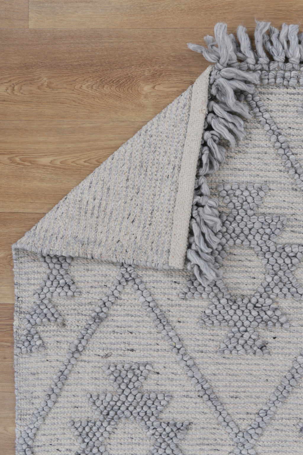 Diego Geometric Grey Wool Rug - DIEG04 – view 4