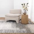 Dorado D005 Grey Beige Faded Abstract Rug styled with furniture