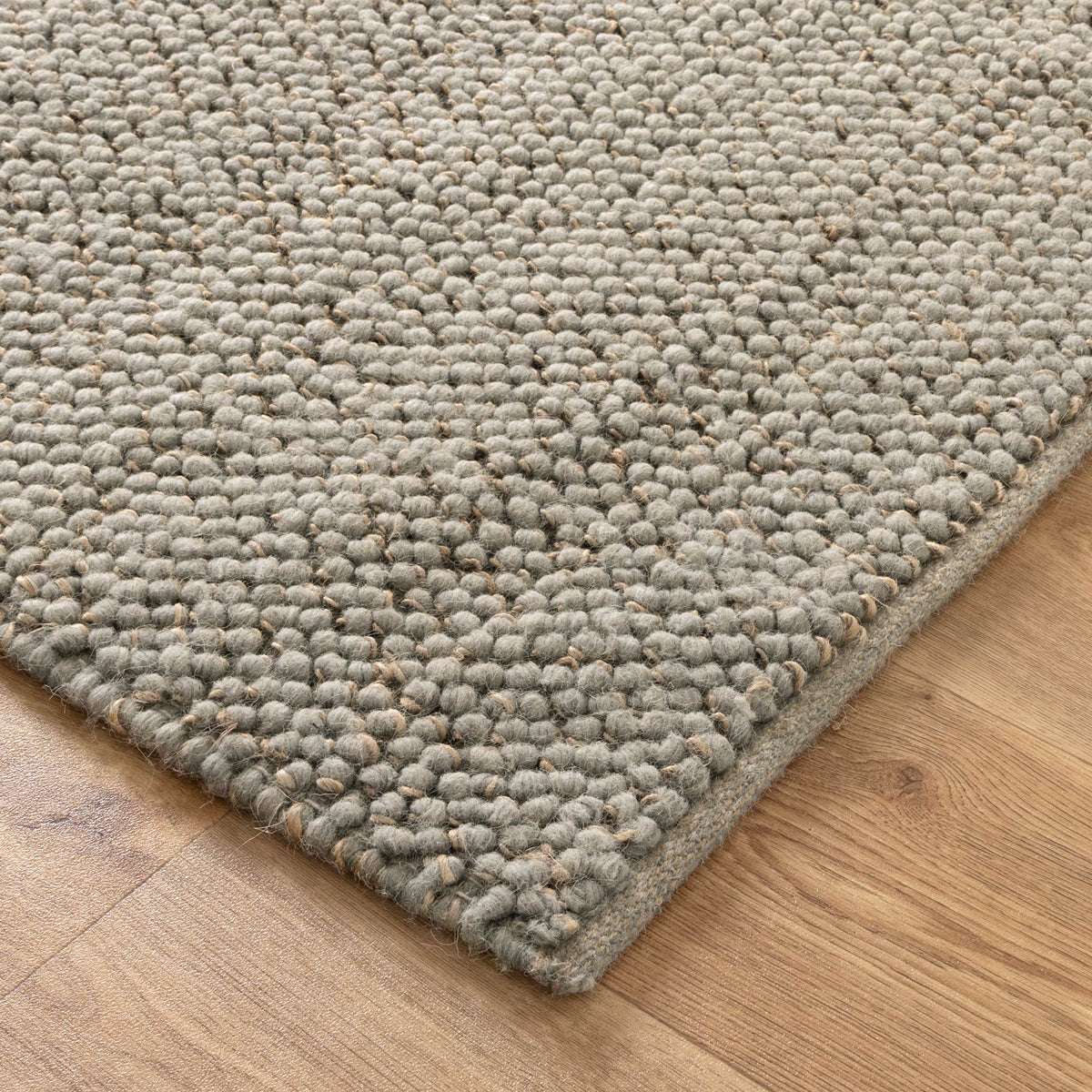 Eco Weave Duck Egg Blue Jute and Wool Rug – view 3