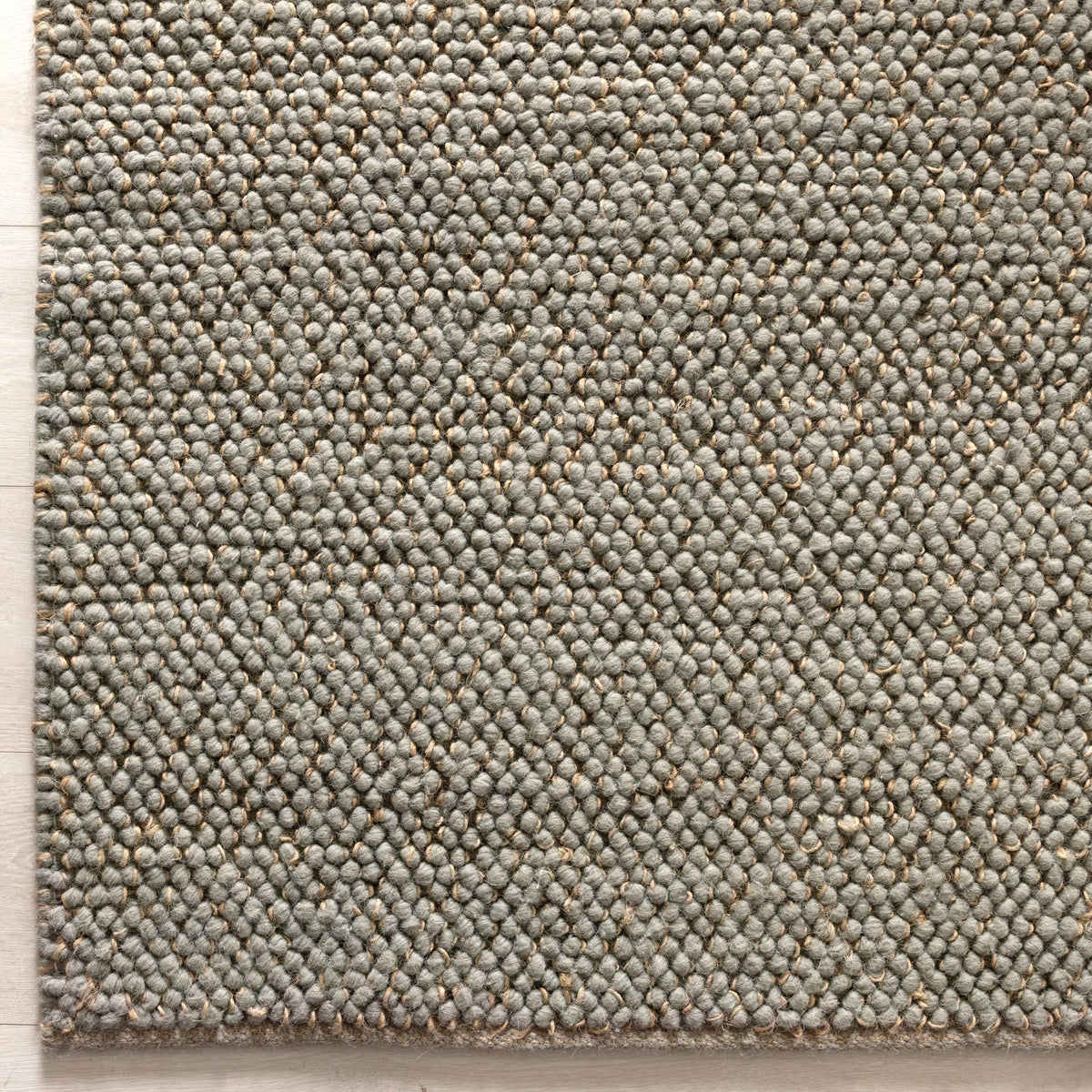Eco Weave Duck Egg Blue Jute and Wool Rug – view 6