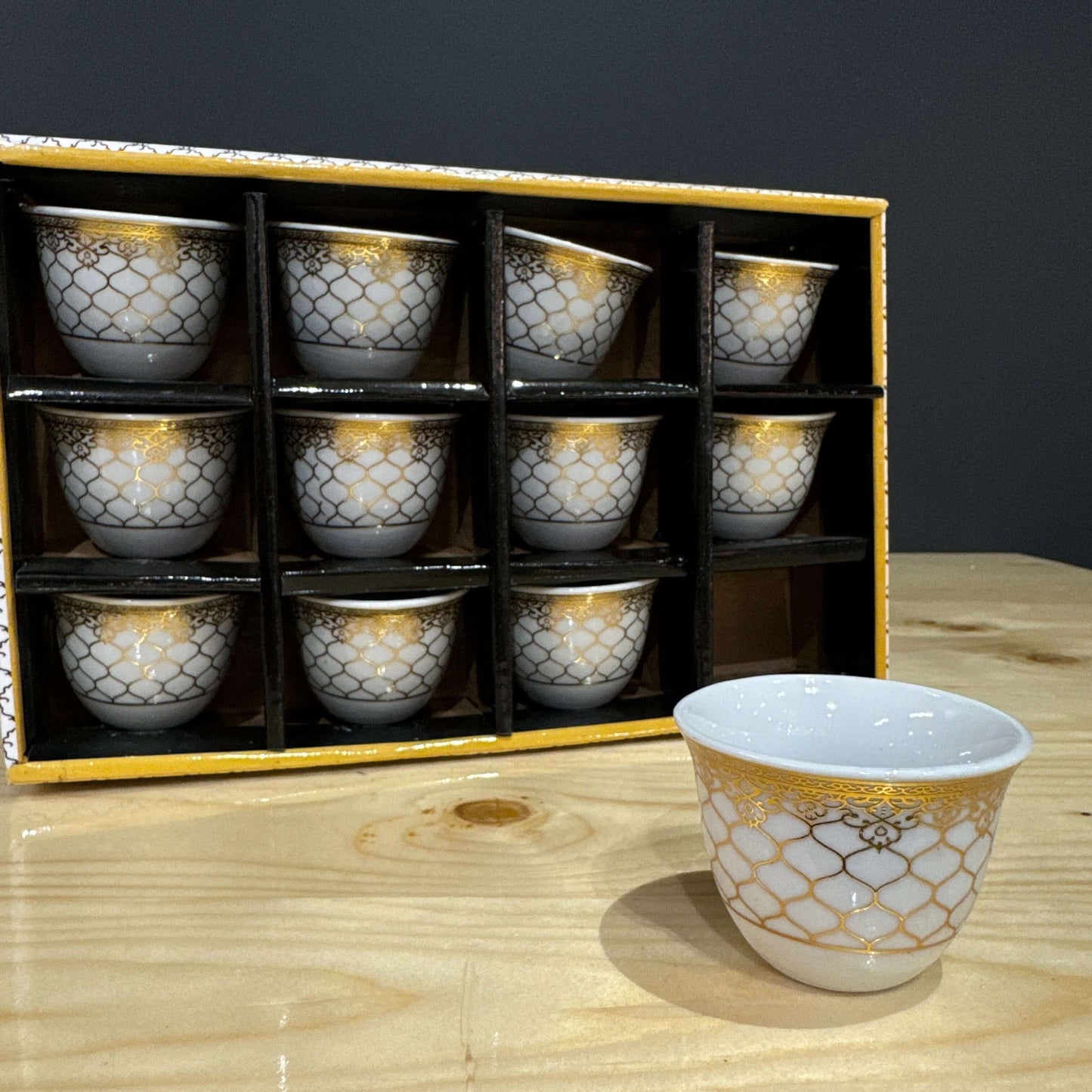 Golden Diamond Design Espresso Cup Set