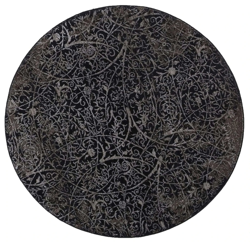 Turkish Rug Brooklyn Pewter Black - Elegant Metallic Shimmer
