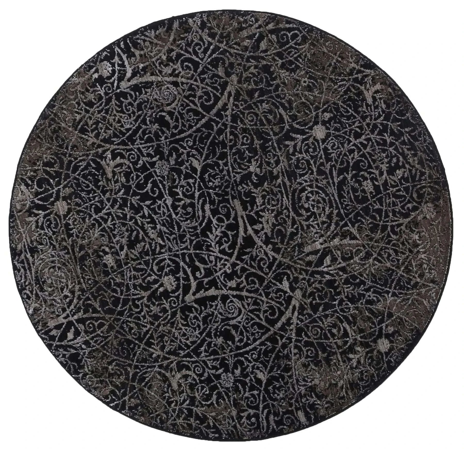 Turkish Rug Brooklyn Pewter Black - Elegant Metallic Shimmer