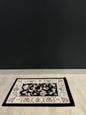 Turkish Doormat Black Flowers    