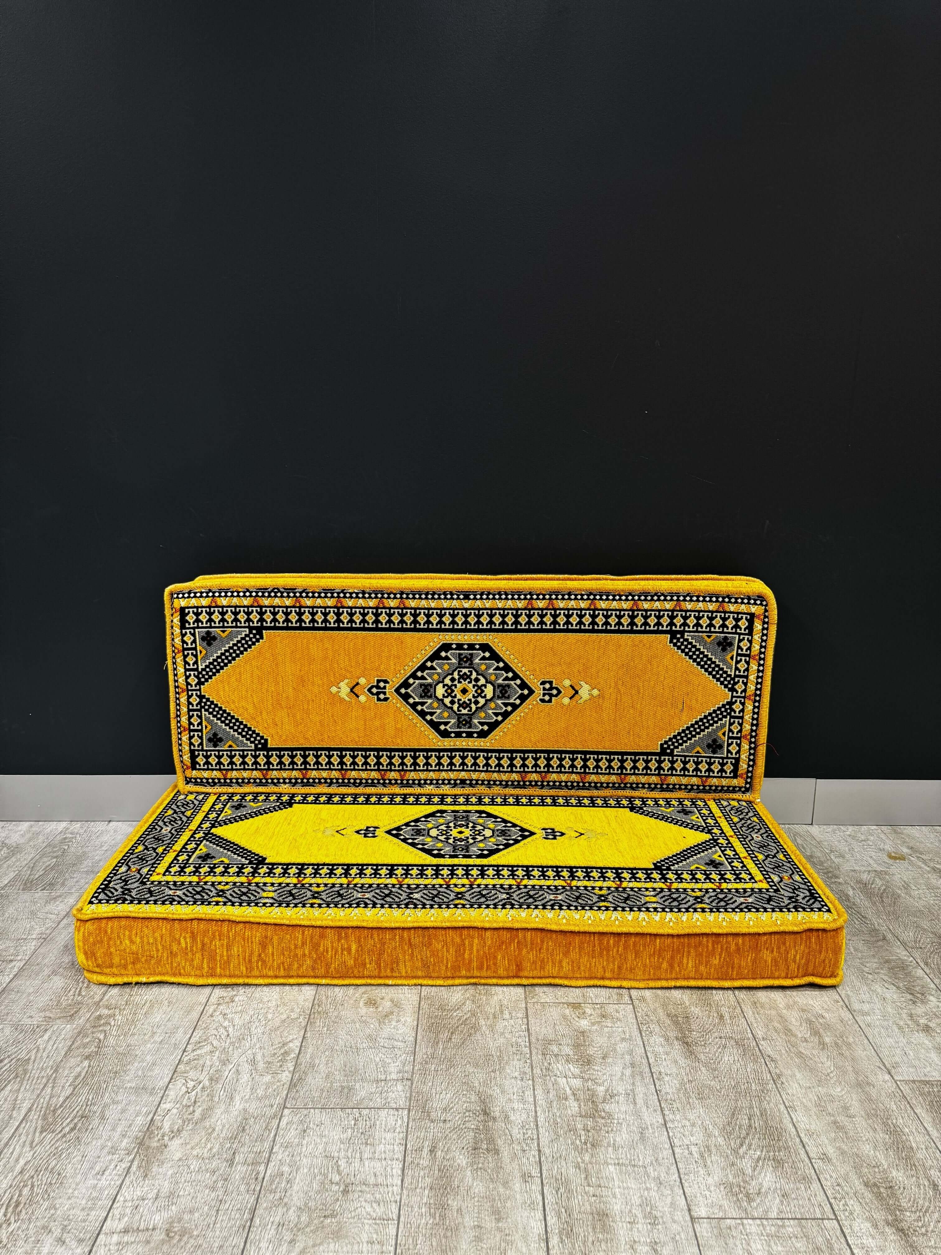 Double Seater Majlis Sofa Yellow Palace