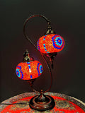Double-Swan Mosaic Lamp Red