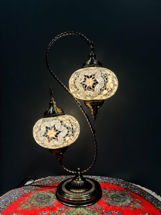 Double-Swan Mosaic Lamp White StarBazaar G Rugs N Gifts