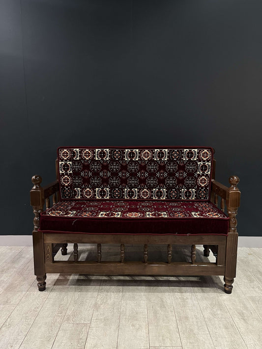 Sedir Double Chair- Maroon Diamond Majlis Floor Cushions Dark Sedir  