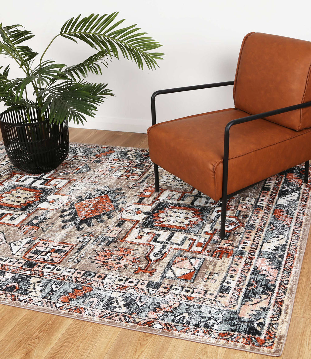Estate Buckingham Traditional Beige Rug - 12BEIG styled with furniture