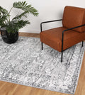 Estate Willow Creek Traditional Grey Rug - 14GREY styled with furniture