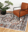 Estate Stonewall Traditional Beige Rug - 15BEIG styled with furniture