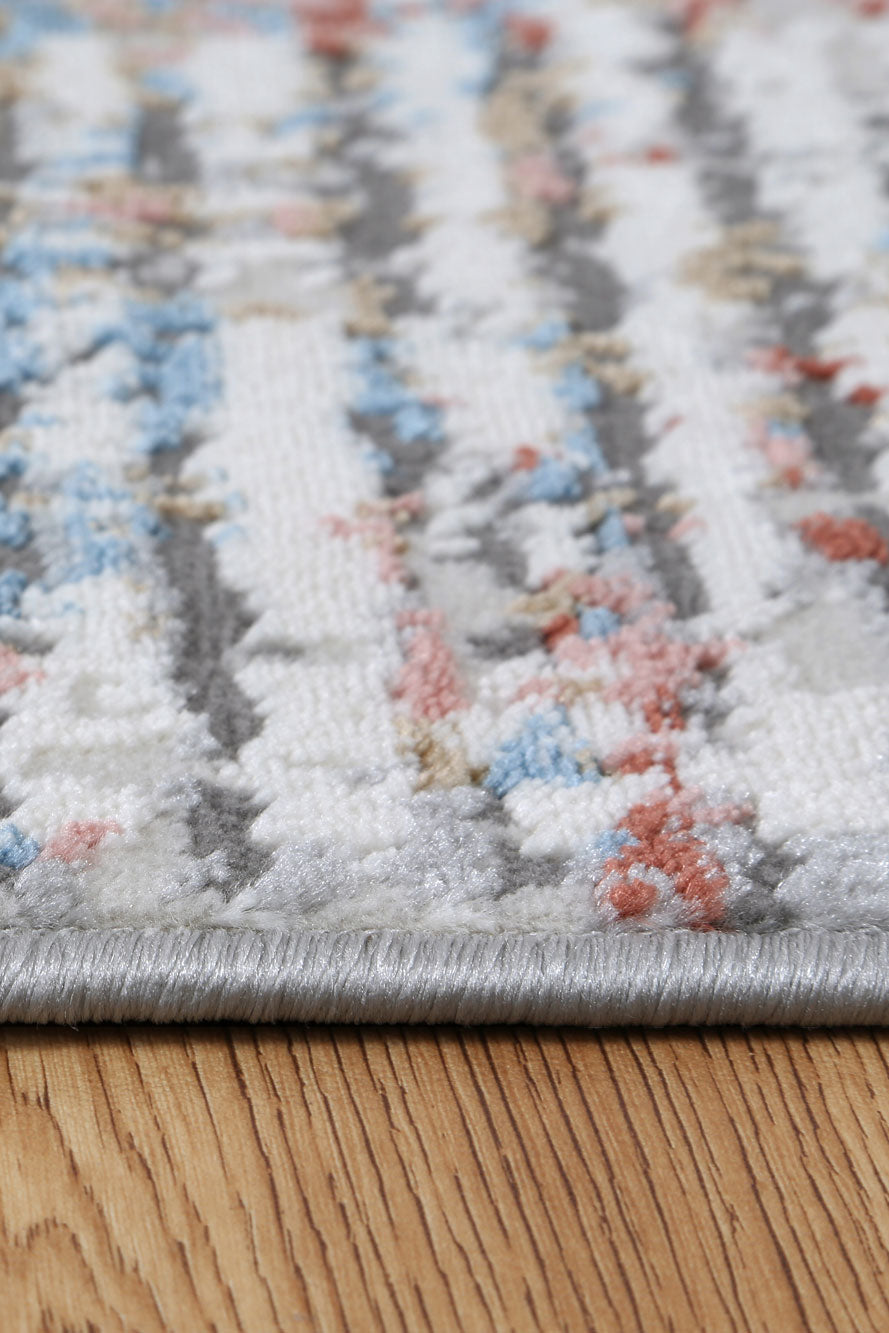 Expressions EX14 Grey Multi Linear Rug – view 5
