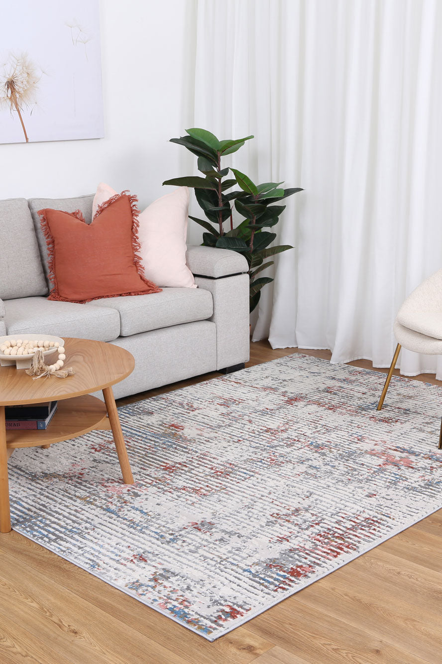 Expressions EX14 Grey Multi Linear Rug – view 6