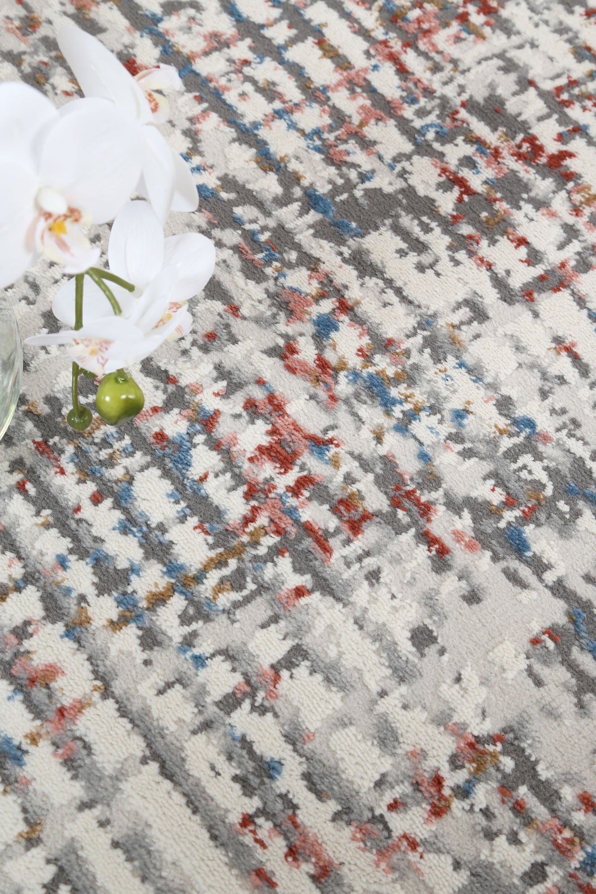 Expressions EX14 Grey Multi Linear Rug – view 7