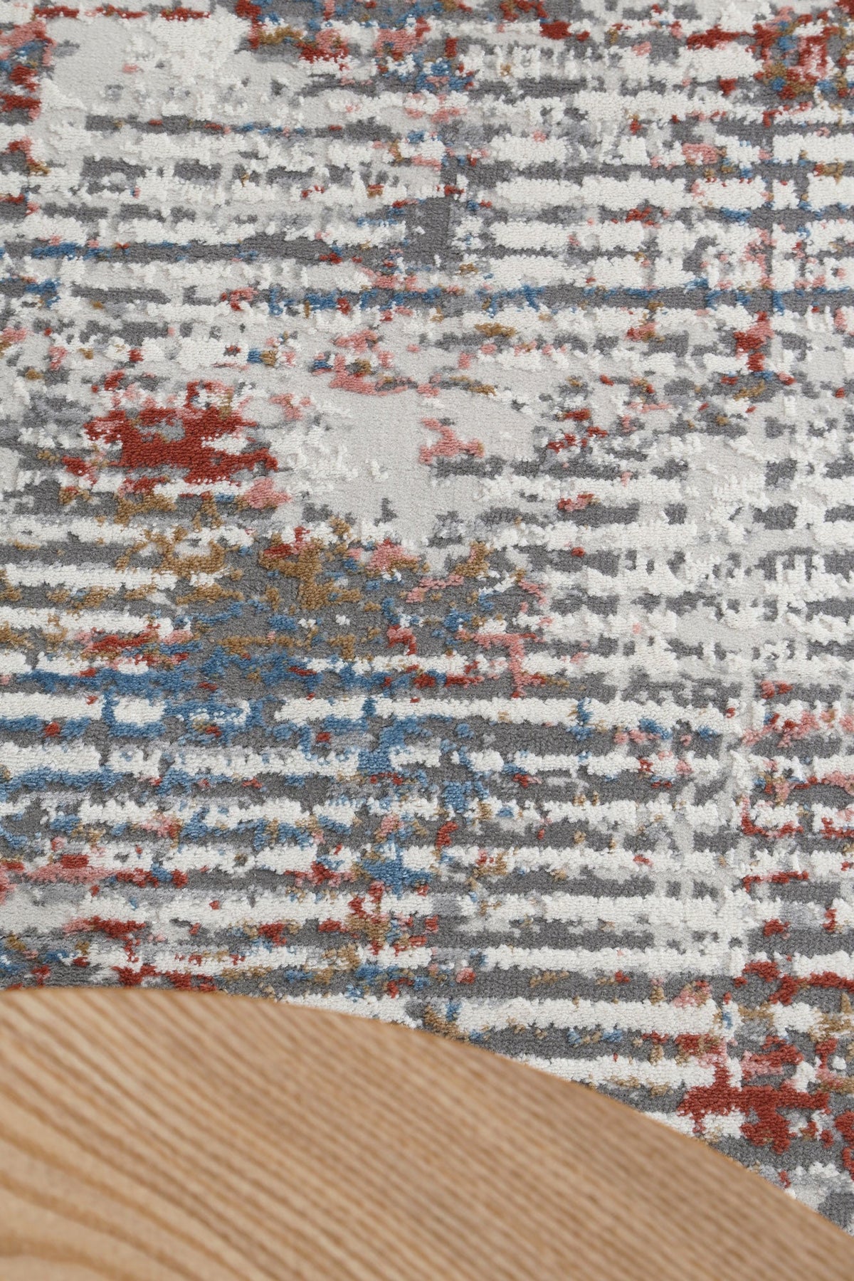 Expressions EX14 Grey Multi Linear Rug – view 2