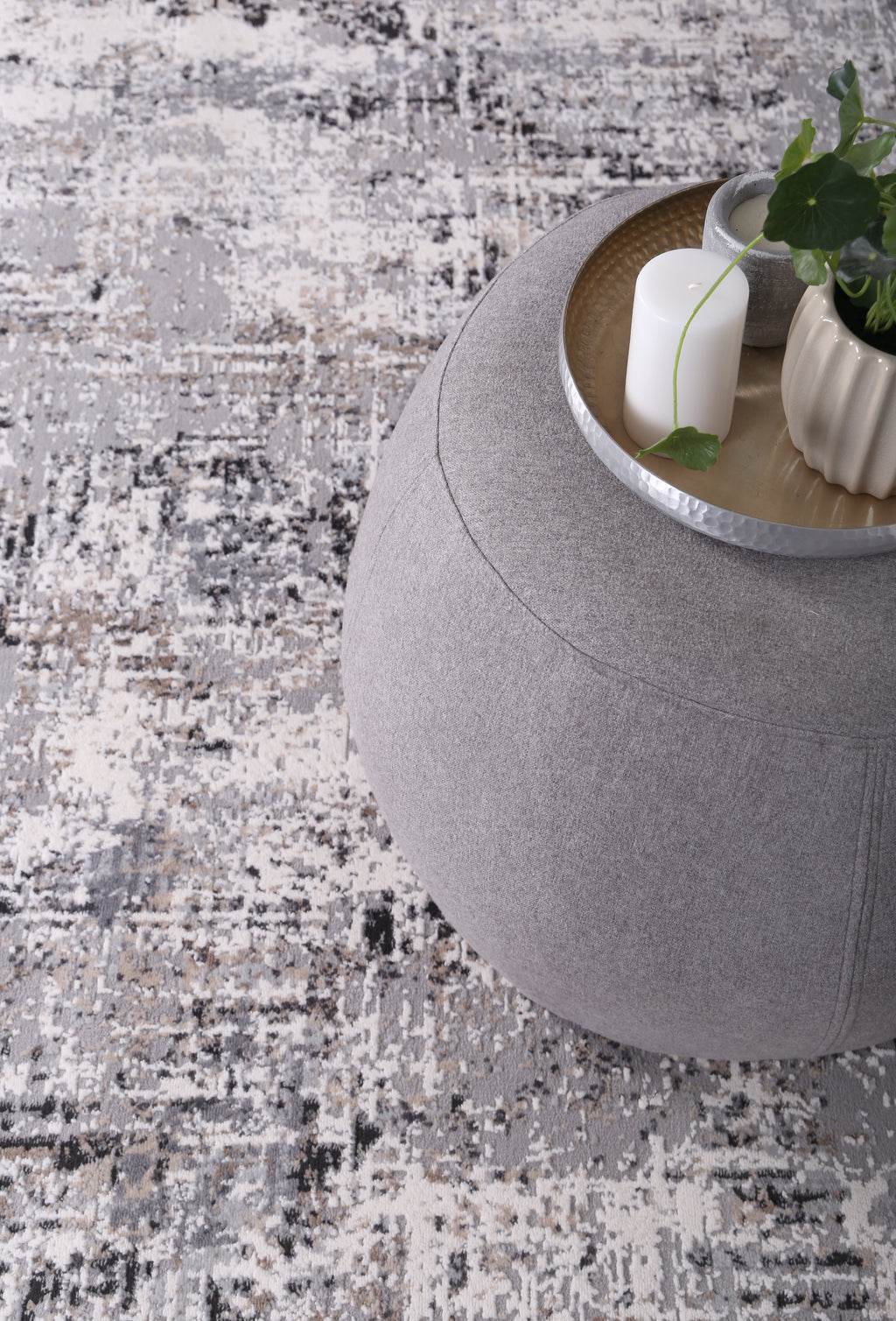 Expressions EX01 Grey Abstract Rug – view 6