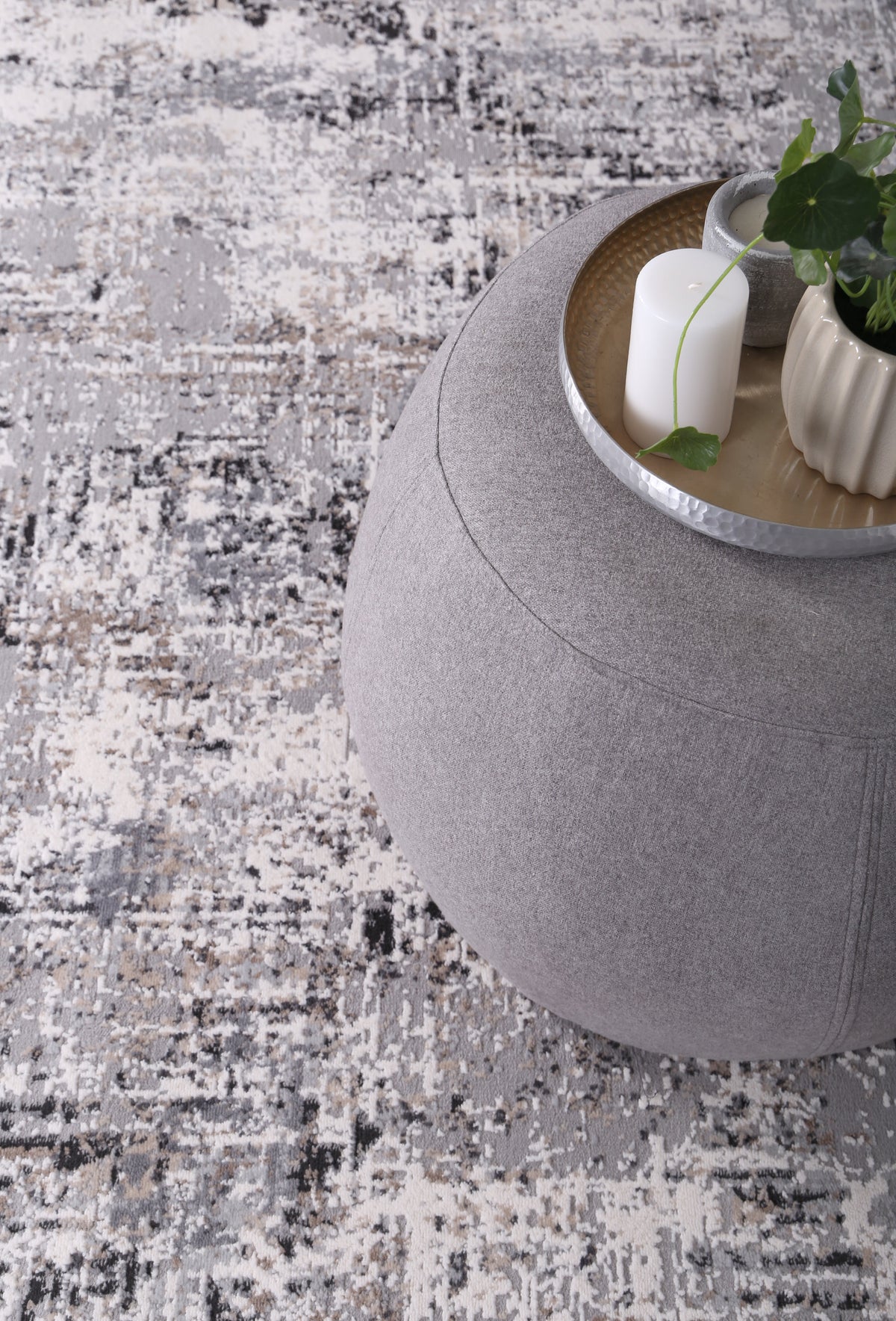 Expressions EX01 Grey Abstract Rug – view 6