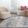 Expressions EX02 Grey Multi Abstract Rug styled with furniture