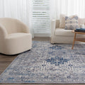 Expressions EX05 Navy Blue Oriental Rug styled with furniture